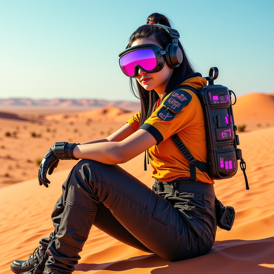 fantasy shot of a woman with goggles