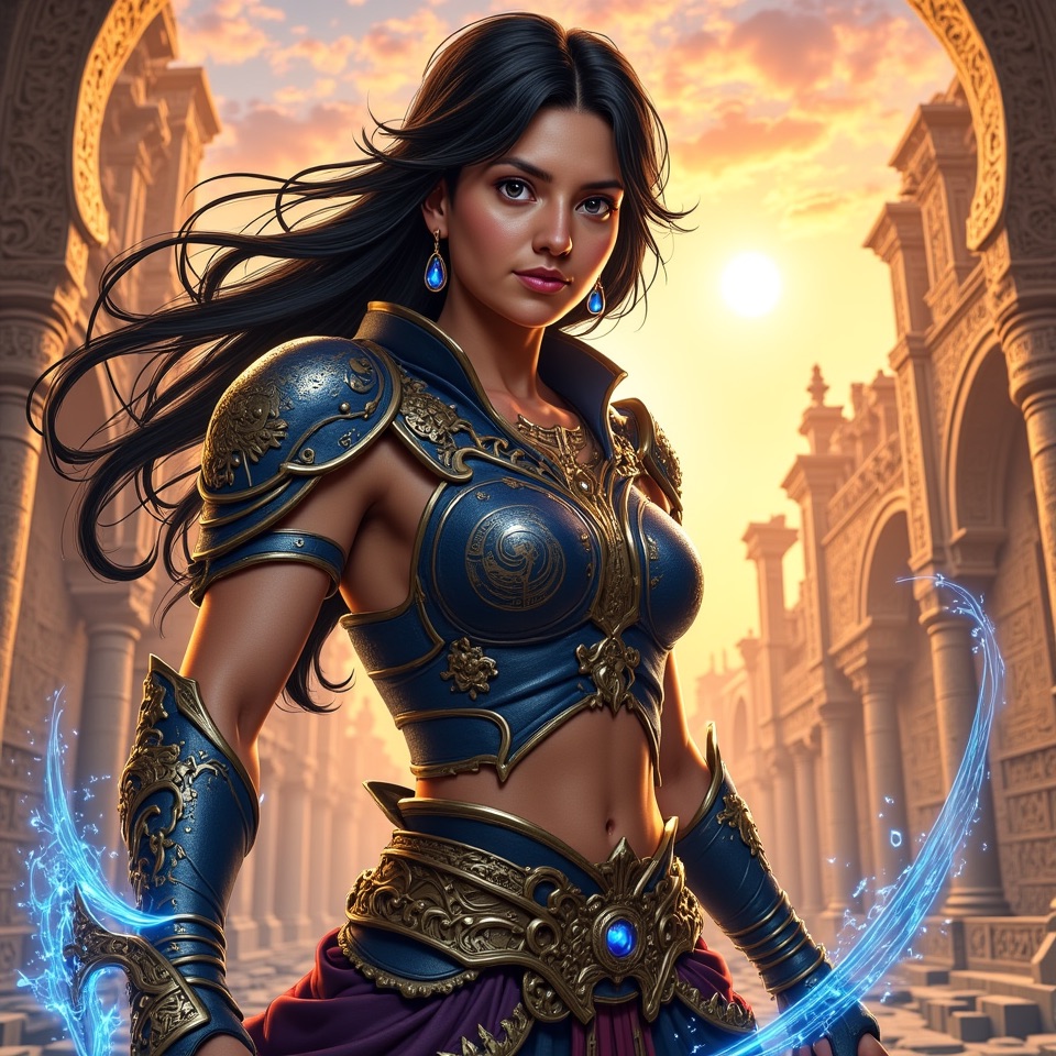 fantasy shot of a woman in the prince of persia world